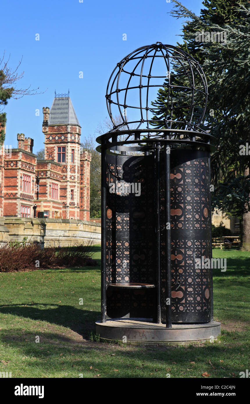 Public art Pavilion for Cultural Exchange by W. Pym outside Saltwell Towers, Saltwell Park, Gateshead, North East England, UK Stock Photo