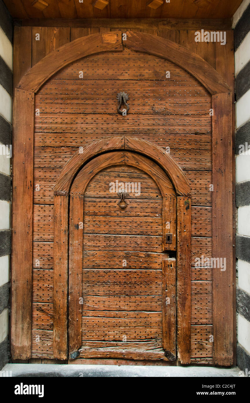 Damascus Syria Bazaar Souk Souq market old door Stock Photo