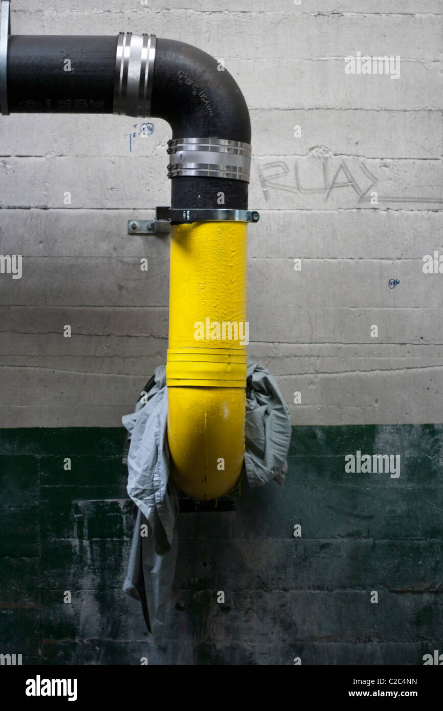 Pipes in the underground garage Stock Photo Alamy