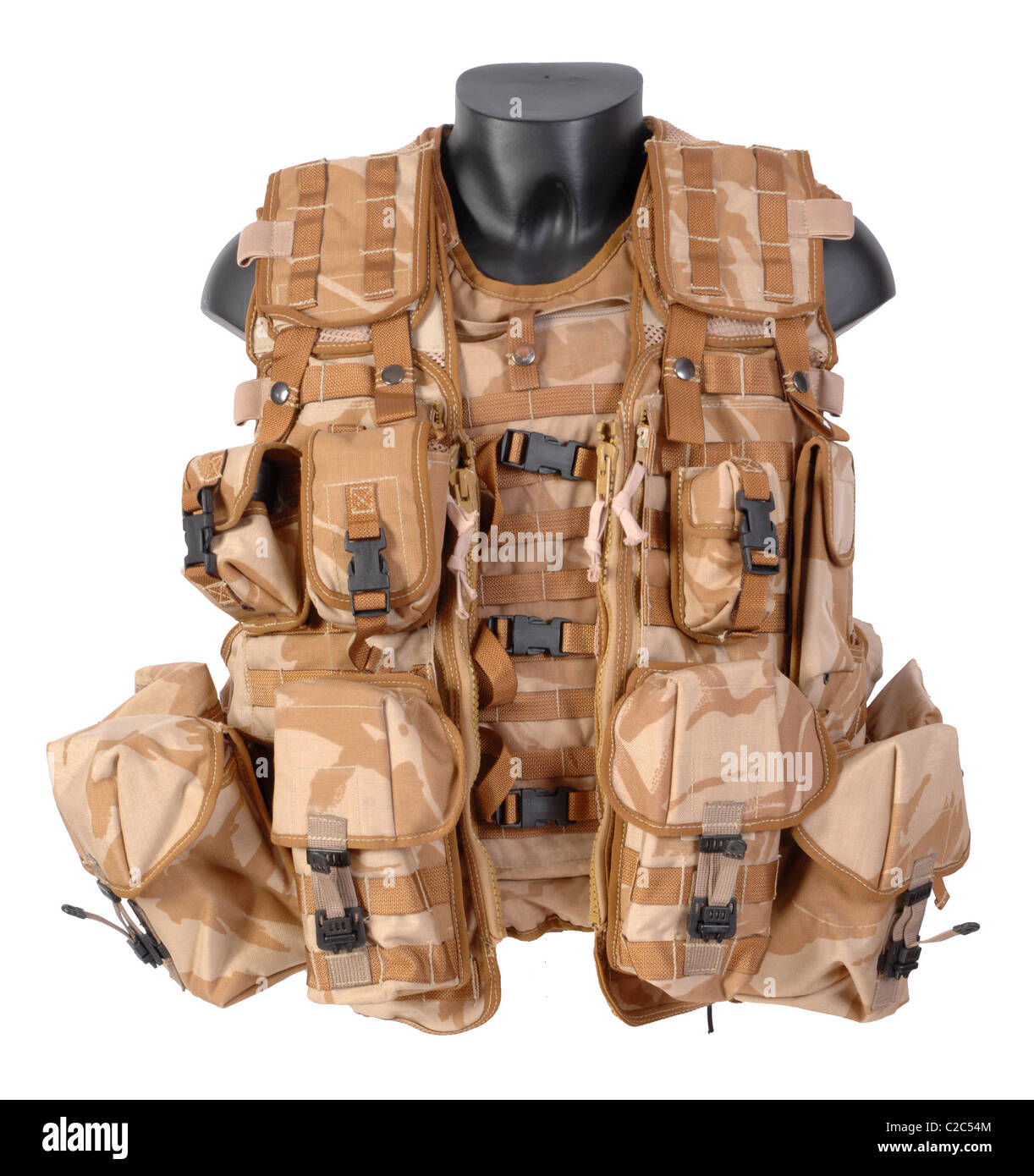 Osprey Mk II body armour vest. Worn over the armour is the Vest, Tactical, Load Carrying designed to be worn with the Osprey ves Stock Photo