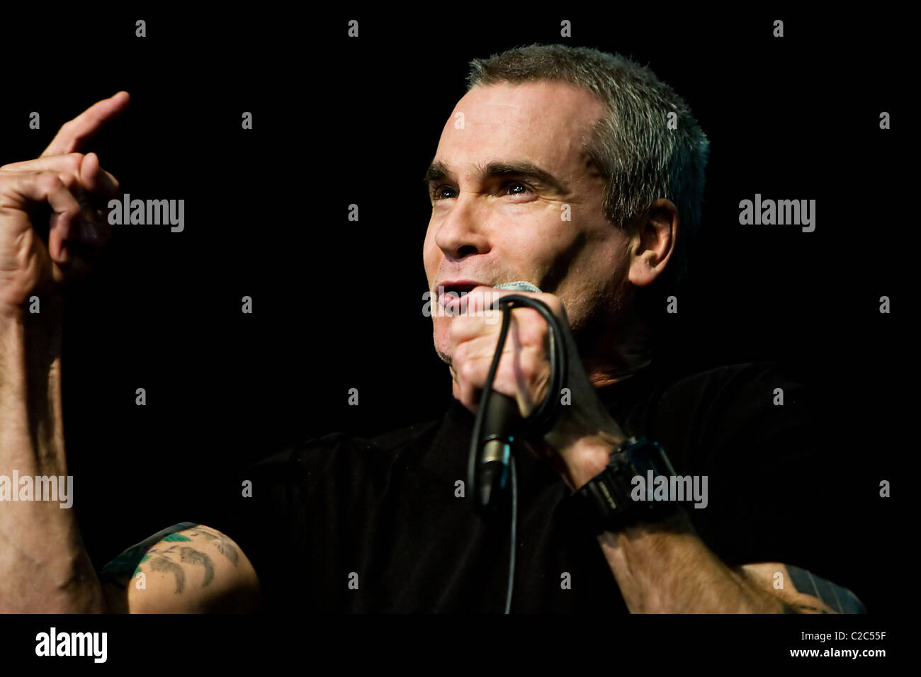 Henry Rollins on stage during his Spoken Word tour Stock Photo Alamy