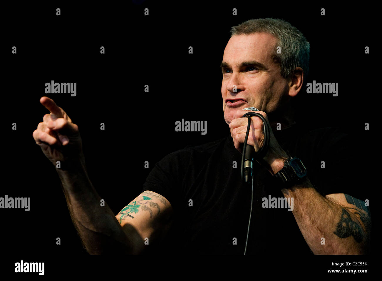 Henry Rollins on stage during his Spoken Word tour Stock Photo Alamy