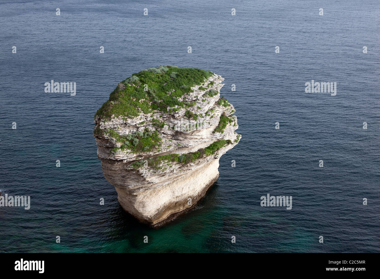 Limestone rock formation. Grain de Sable, Bonifacio, Corsica, France. Stock Photo