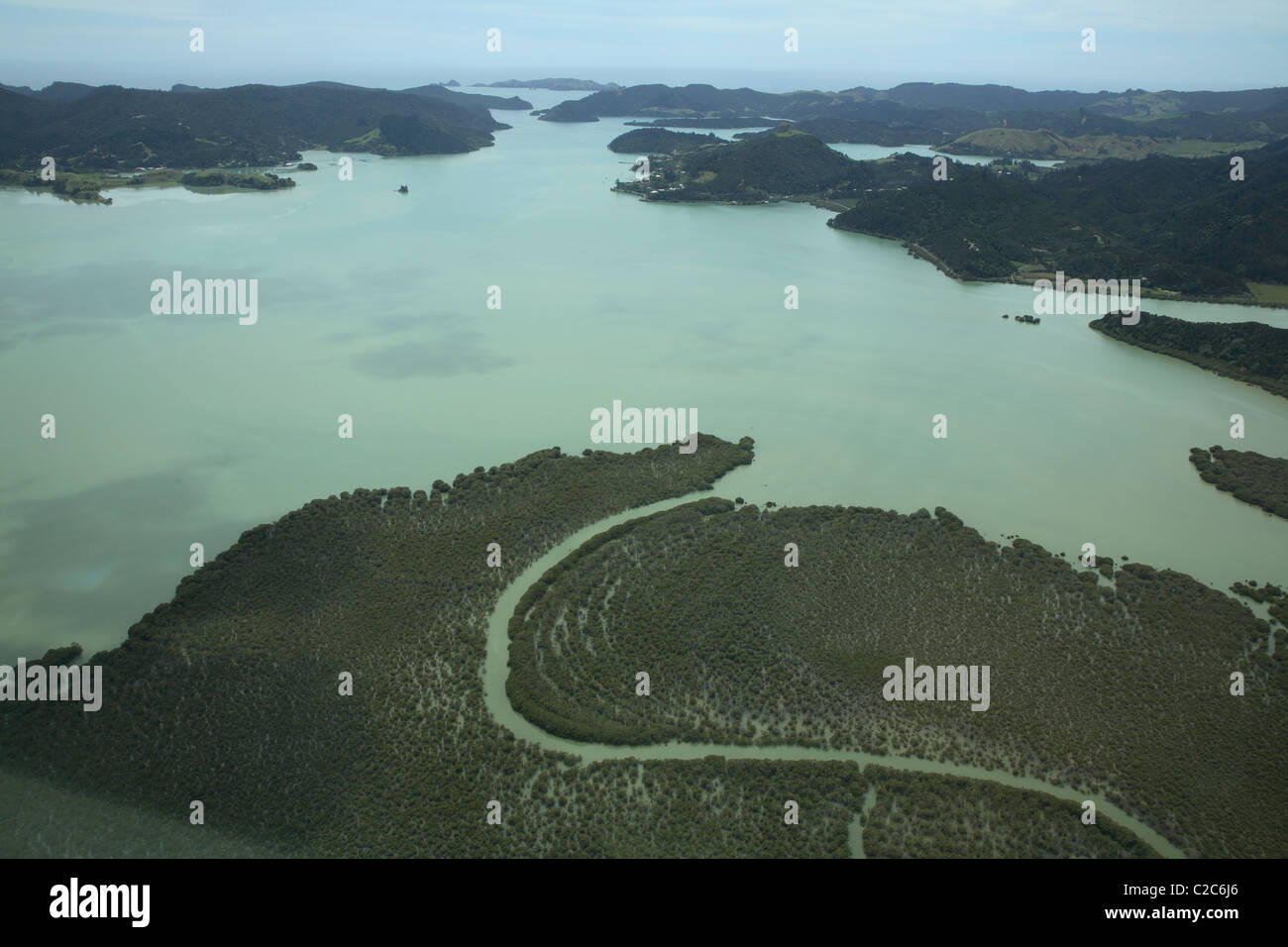 Aerial View North Island New Zealand Stock Photo