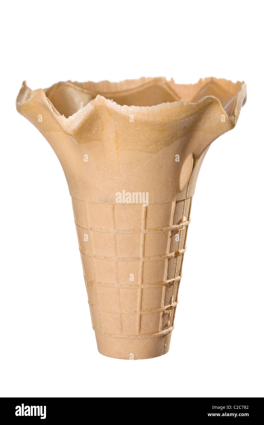 Empty Ice Cream Cone Isolated on White Stock Photo Alamy