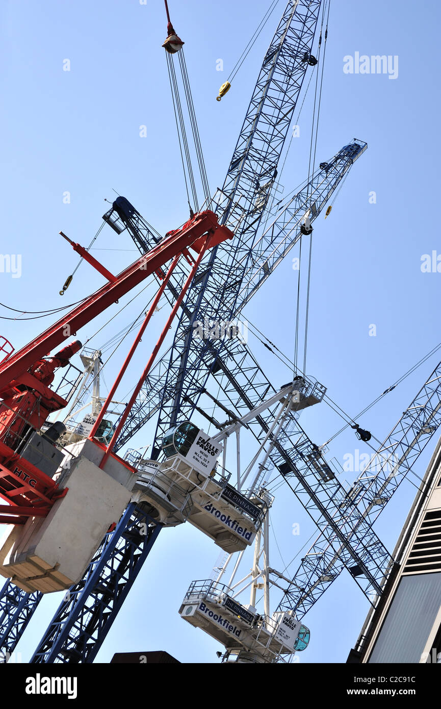 Cranes London skyline Stock Photo Alamy