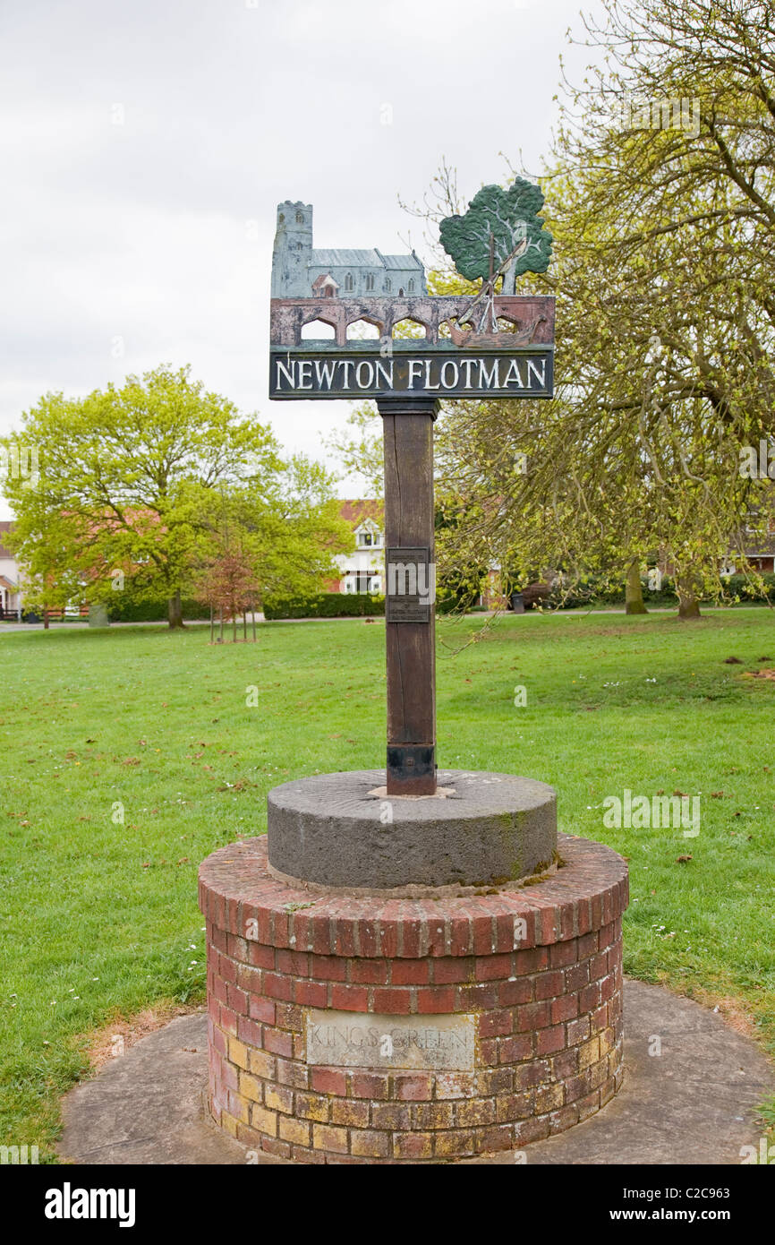 Newton Flotman village sign Stock Photo