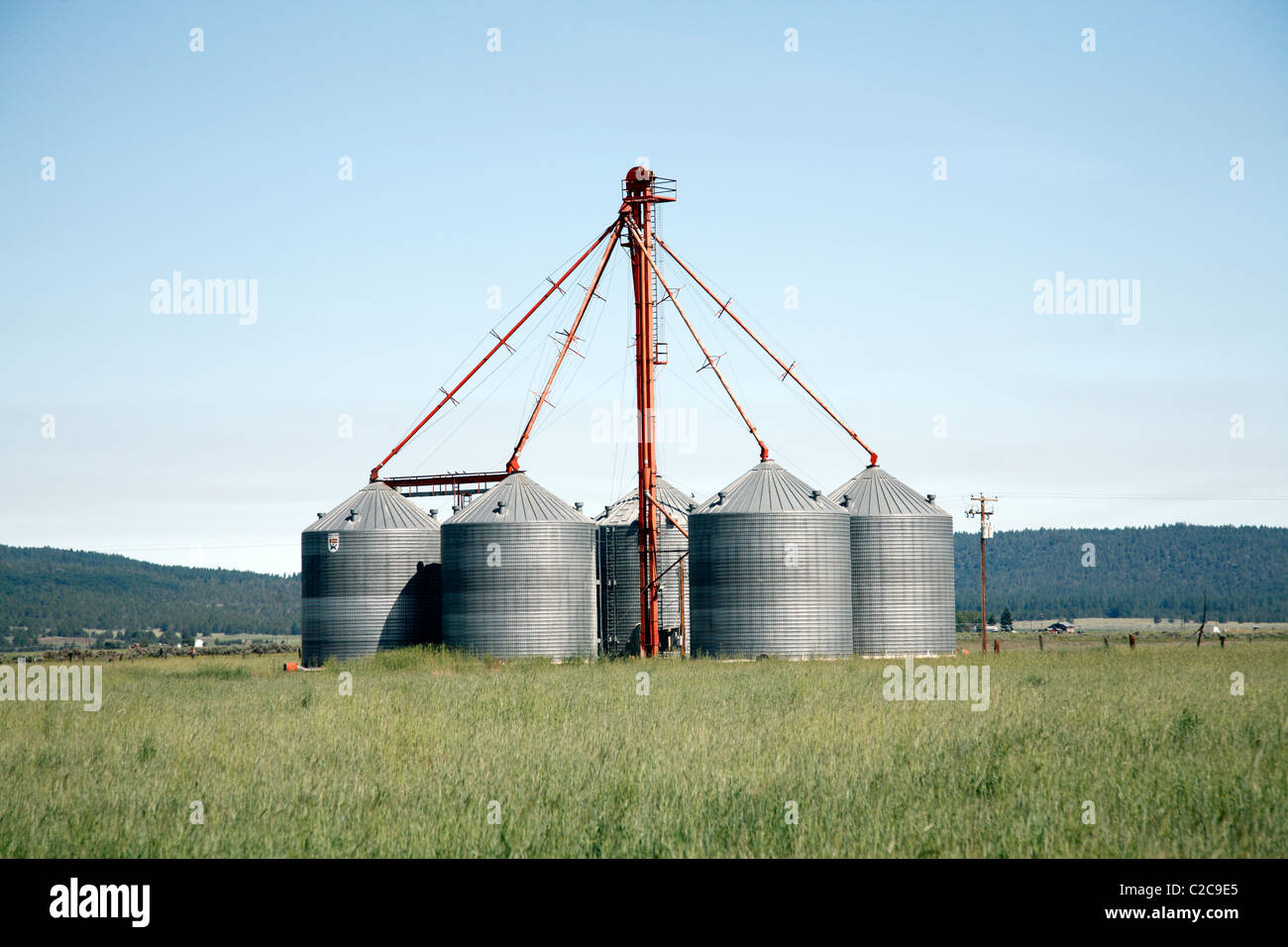 Grain Silos California USA Stock Photo