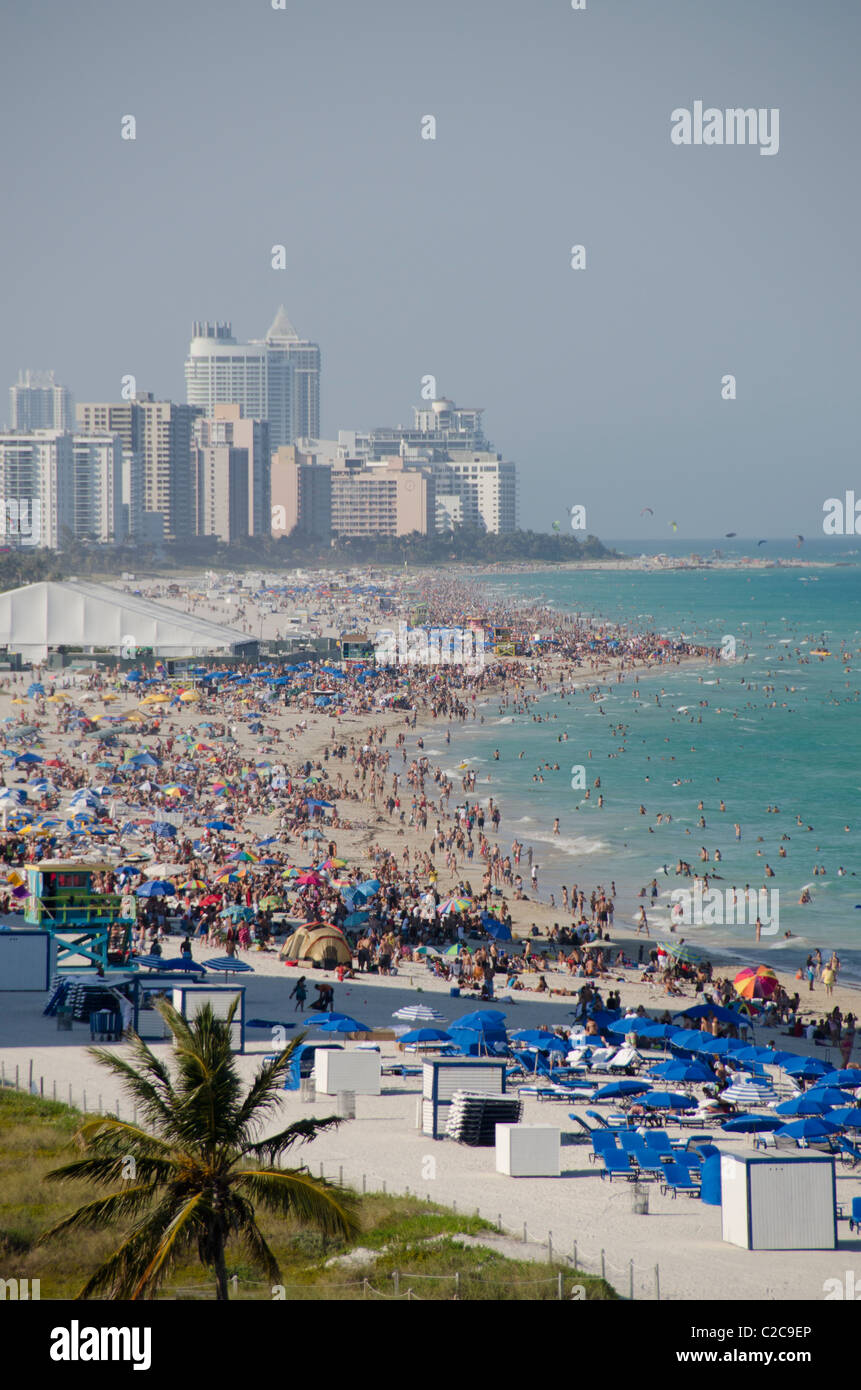 Usa day light summer time miami south beach panorama 4k florida