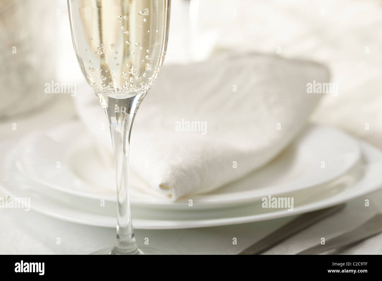 table set for a wedding dinner Stock Photo