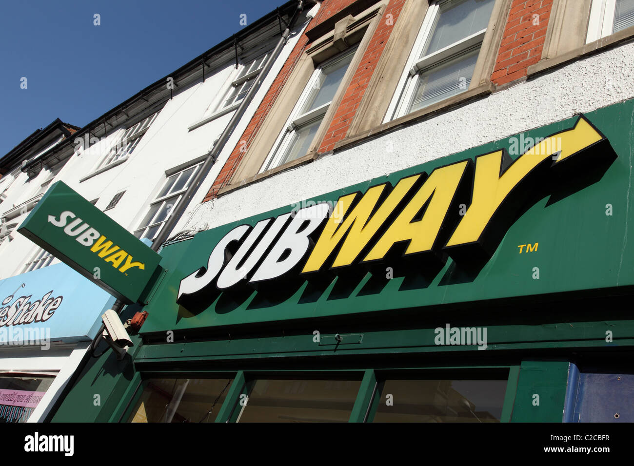 A Subway outlet in a U.K. city. Stock Photo