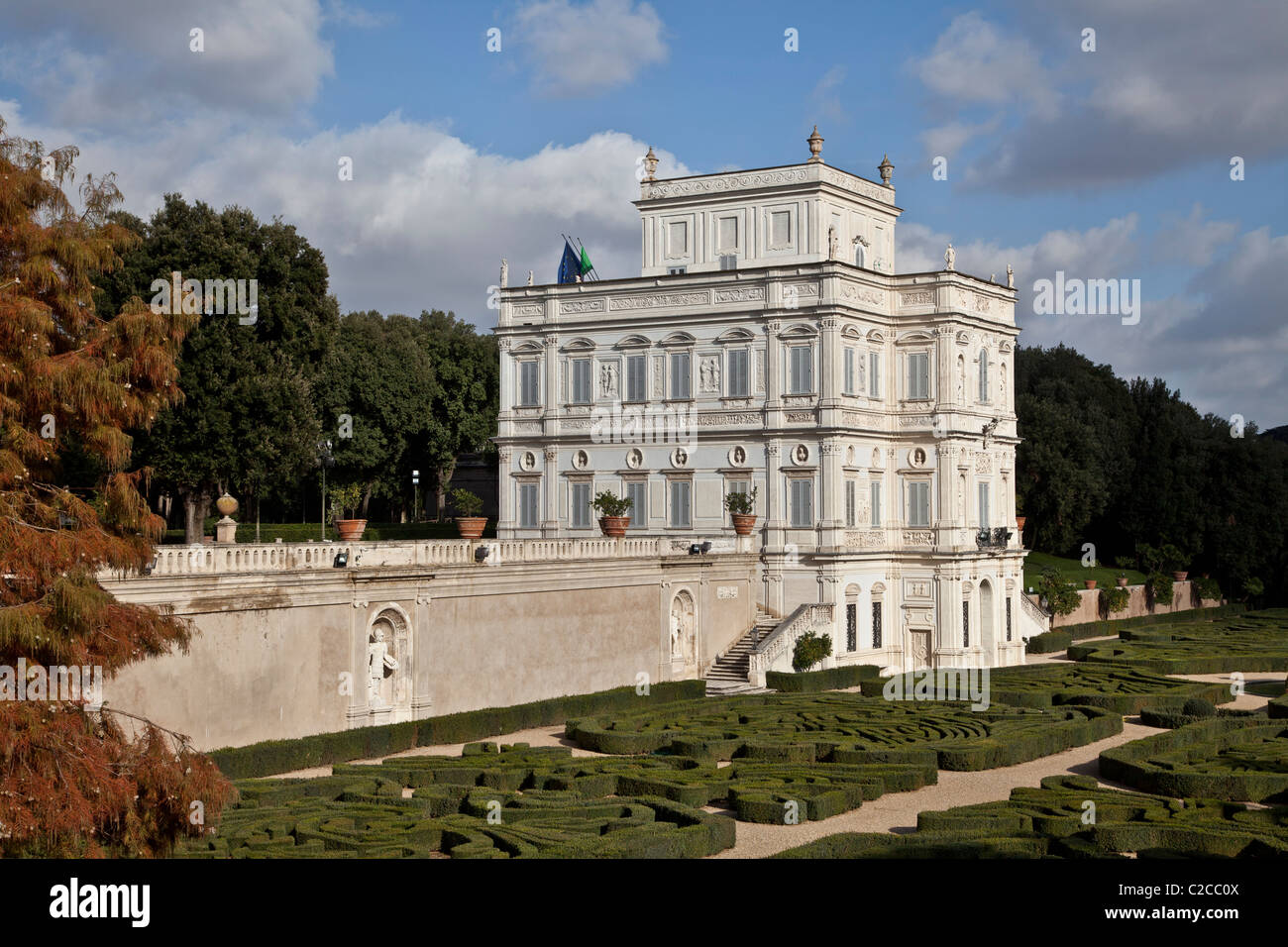 The Casino del Bel Respiro in the Villa Doria Pamphilj with giardino segreto (Secret Garden,  Algardi 1647, Rome, Italy Stock Photo