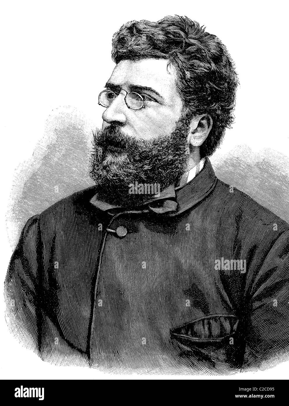 Georges Bizet, 1838 - 1875, French composer, historical illustration circa 1893 Stock Photo