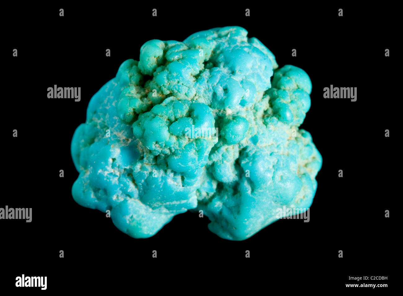 Natural Turquoise (CuAl6(PO4)4(OH)8·4H2O) Stock Photo