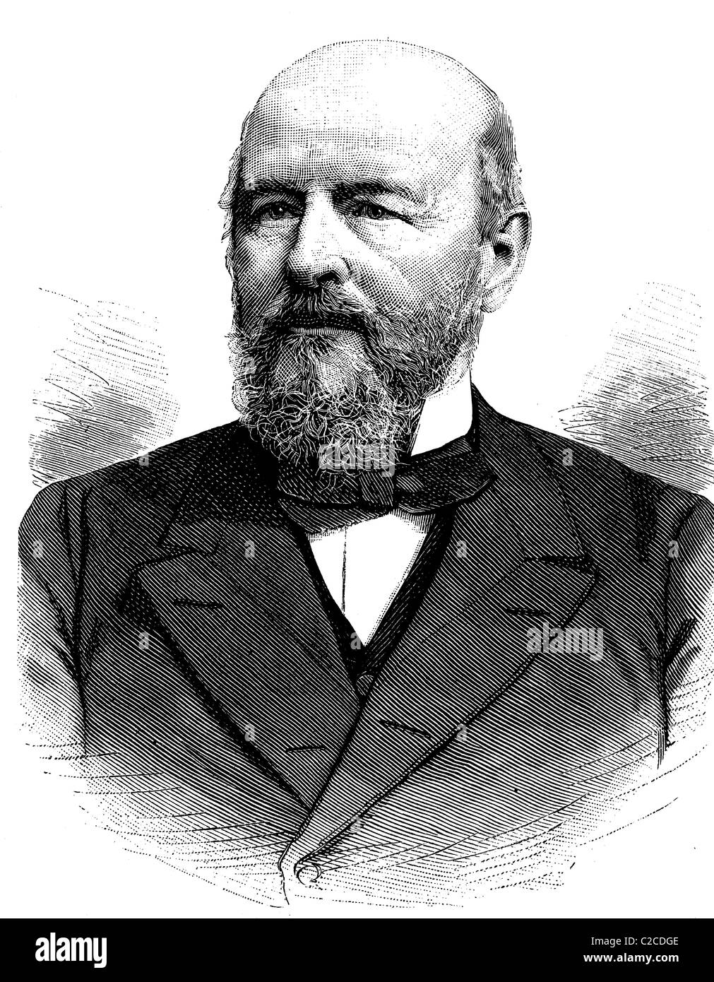 Botho Graf zu Eulenburg, 1831 - 1912, Prussian Prime Minister and Minister of the Interior, historical illustration circa 1893 Stock Photo