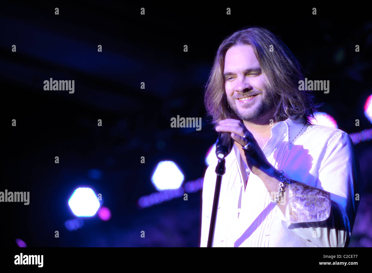 April 08, 2011, Sacramento, CA - Bo Bice performs on stage at Thunder Valley Casino in Rocklin, CA Stock Photo