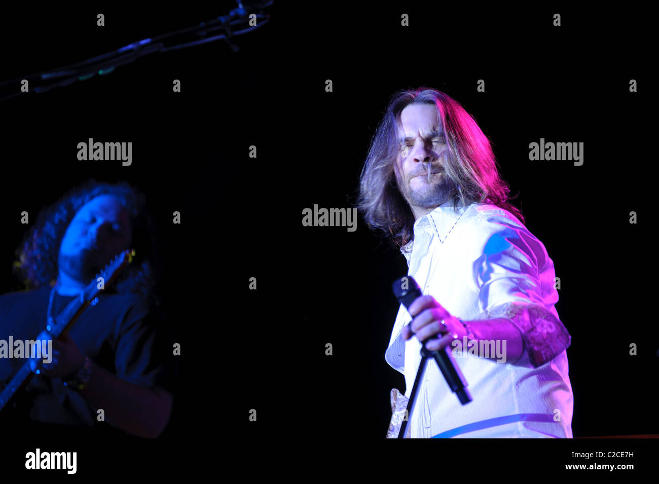 April 08, 2011, Sacramento, CA - Bo Bice performs on stage at Thunder Valley Casino in Rocklin, CA Stock Photo