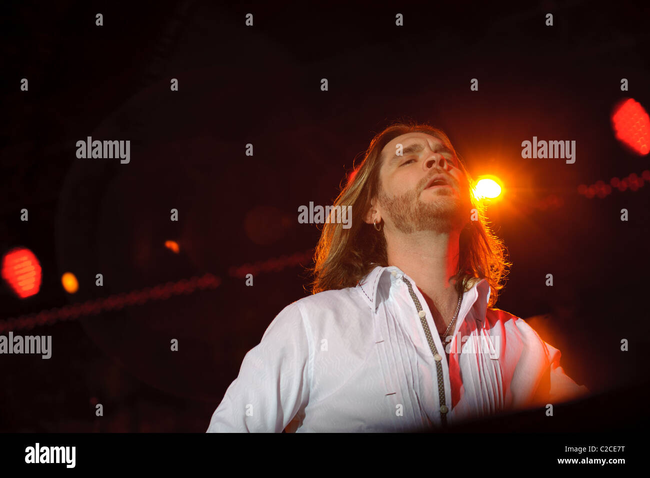 April 08, 2011, Sacramento, CA - Bo Bice performs on stage at Thunder Valley Casino in Rocklin, CA Stock Photo