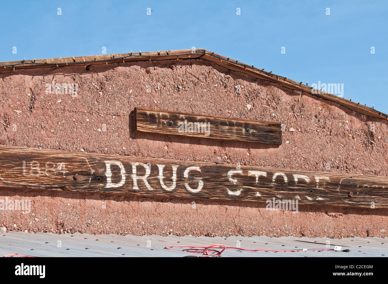 California. Old Drug Store at Calico Ghost Town near Barstow Stock