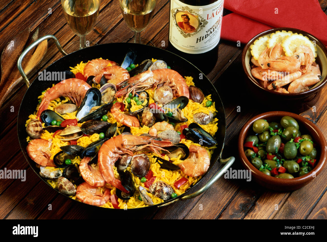 Paella is a rice dish, originally from Valencia, Spain, where it is