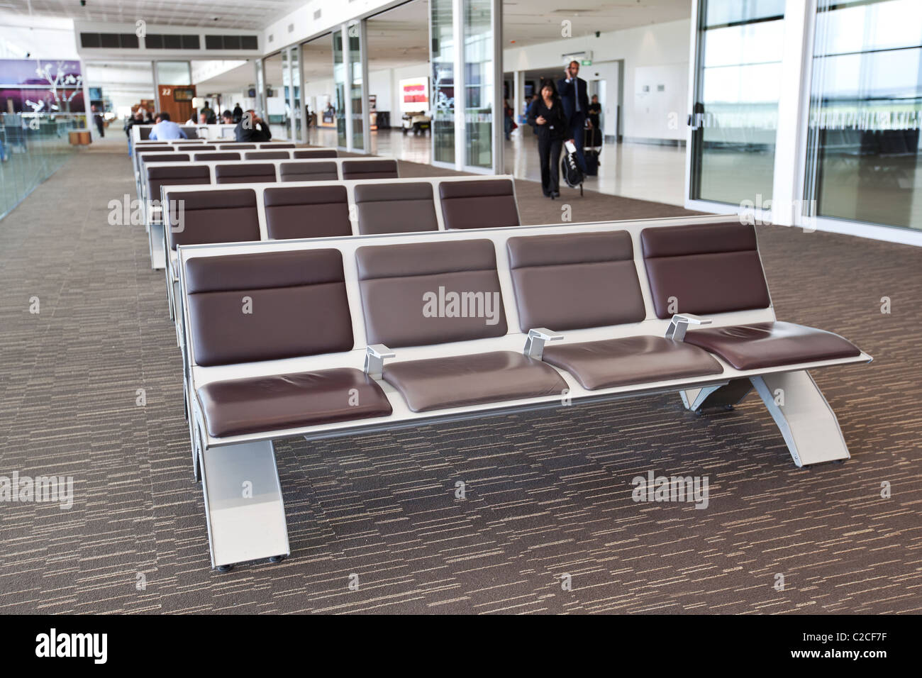 Adelaide airport terminal seats Stock Photo