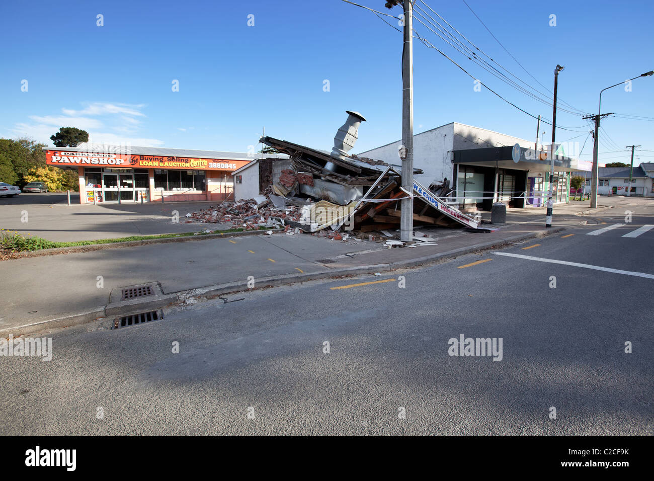 Earthquake damage in Christchurch Stock Photo