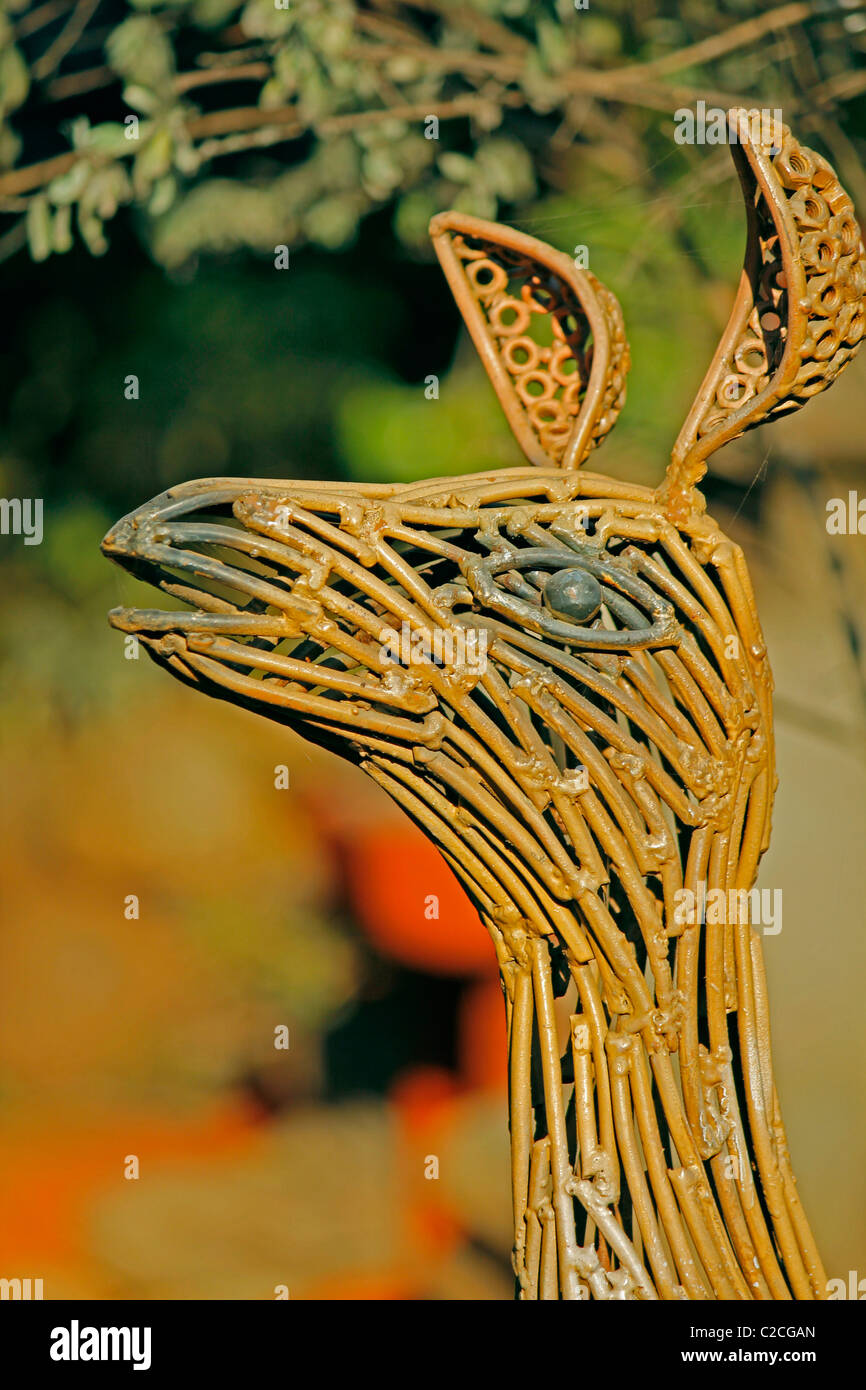 Sculpture of a Deer in a Garden, Pune, Maharashtra, India Stock Photo