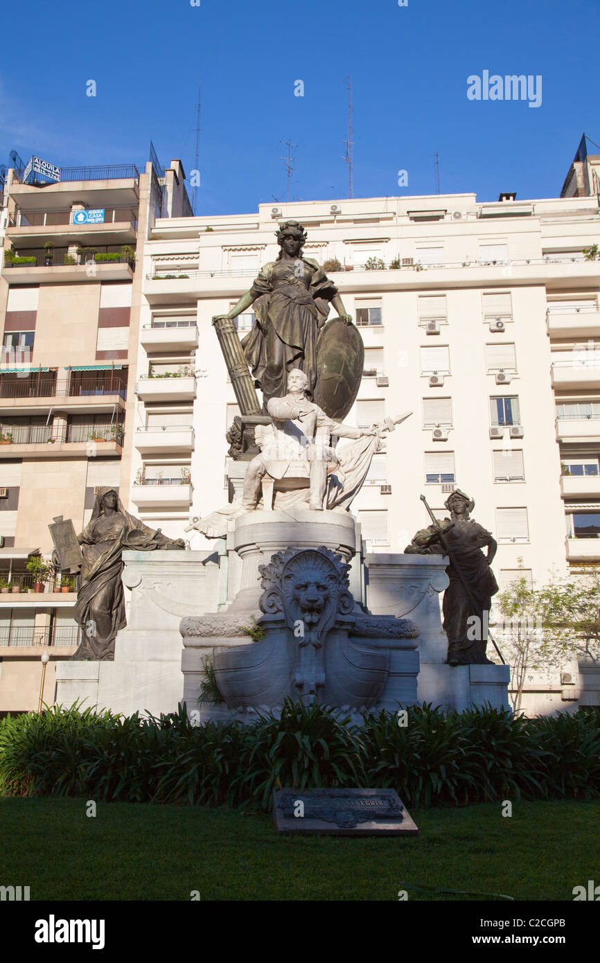 Statue of Carlos Pellegrini in Plaza Carlos Pellegrini, Recoleta, Buenos Aires, Argentina Stock Photo
