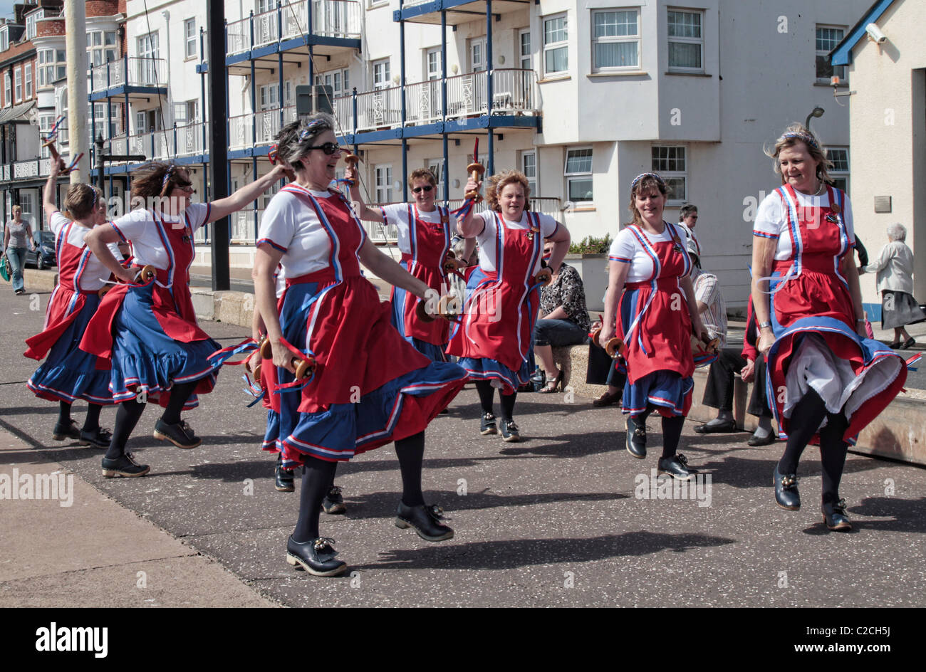 Sidmouth Steppers ladies North West Morris Dancers Stock Photo