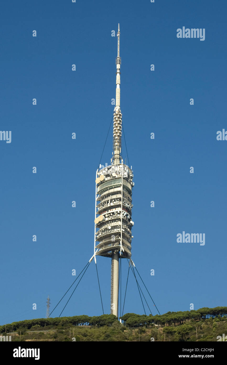 Collserola telecommunications tower  Barcelona, Spain Stock Photo