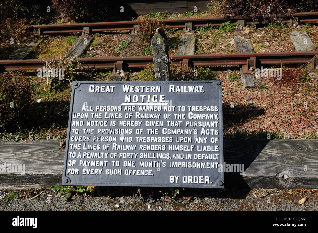 Old Great Western Railway Notice Pembrokeshire Wales Cymru UK GB Stock Photo
