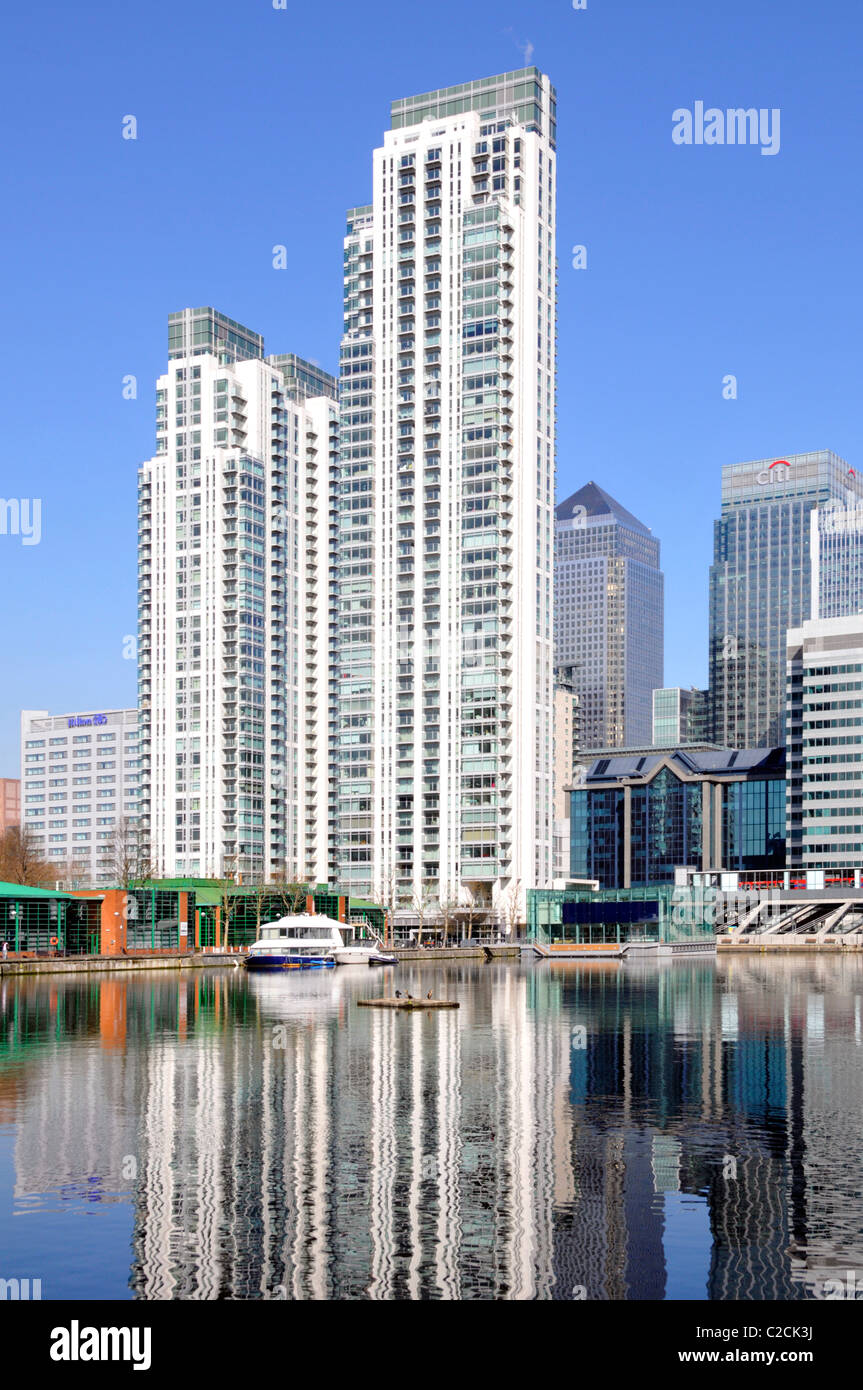 East London Docklands waterside high rise apartment flats development