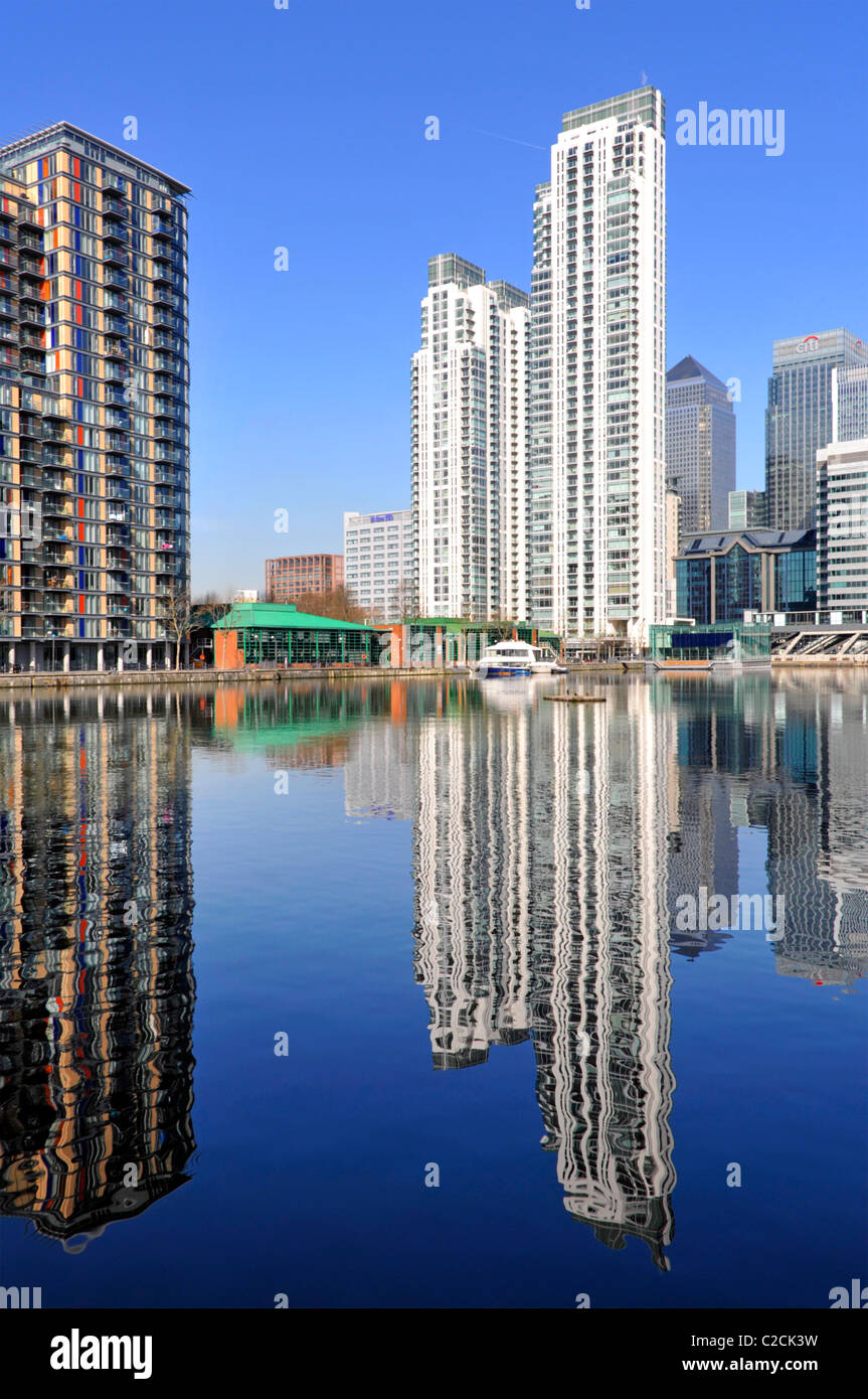 East London Docklands waterside high rise apartment flats development