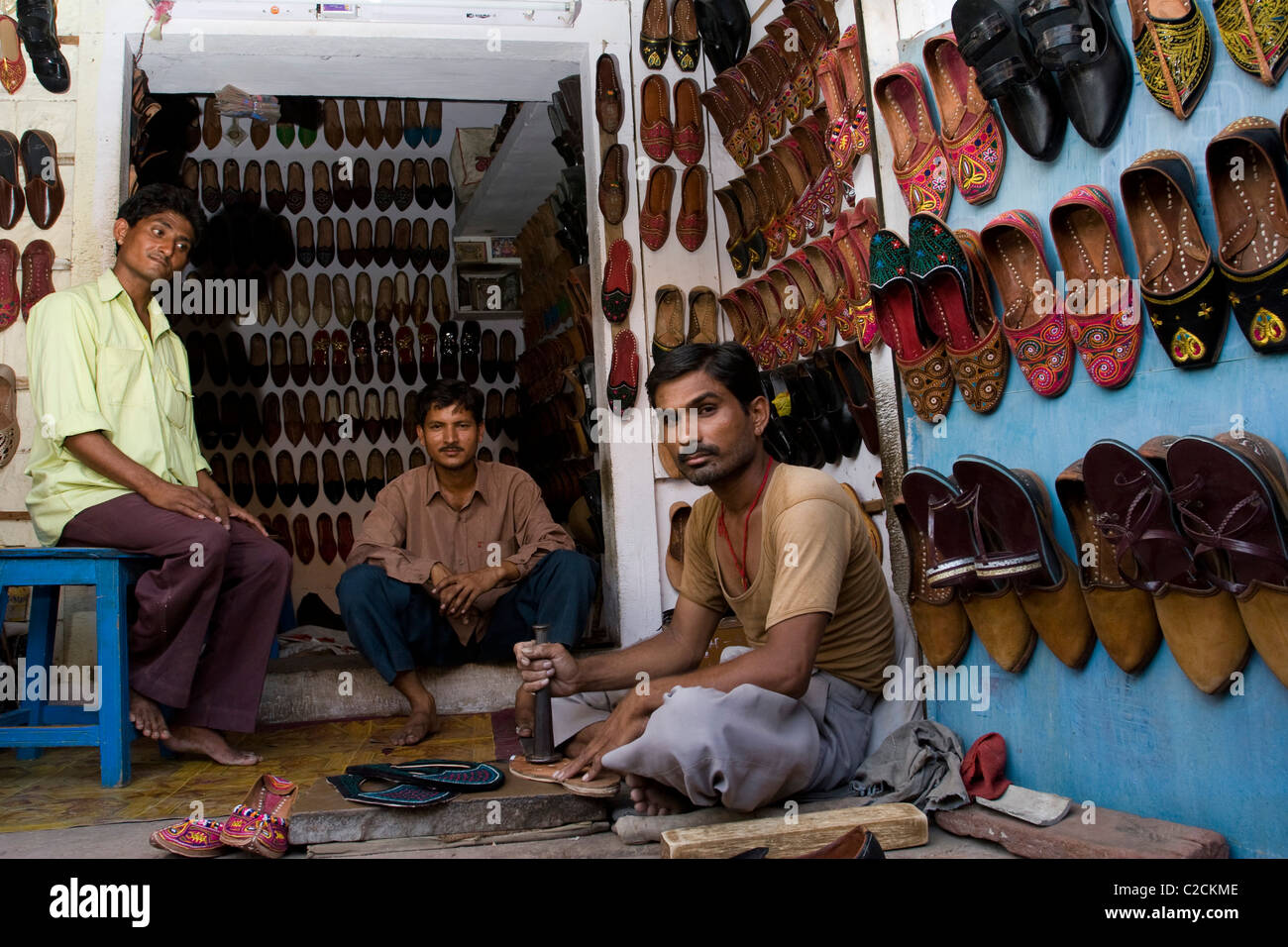 Leather show workshop and outlet in Phalodi, Rajasthan, India Stock Photo -  Alamy