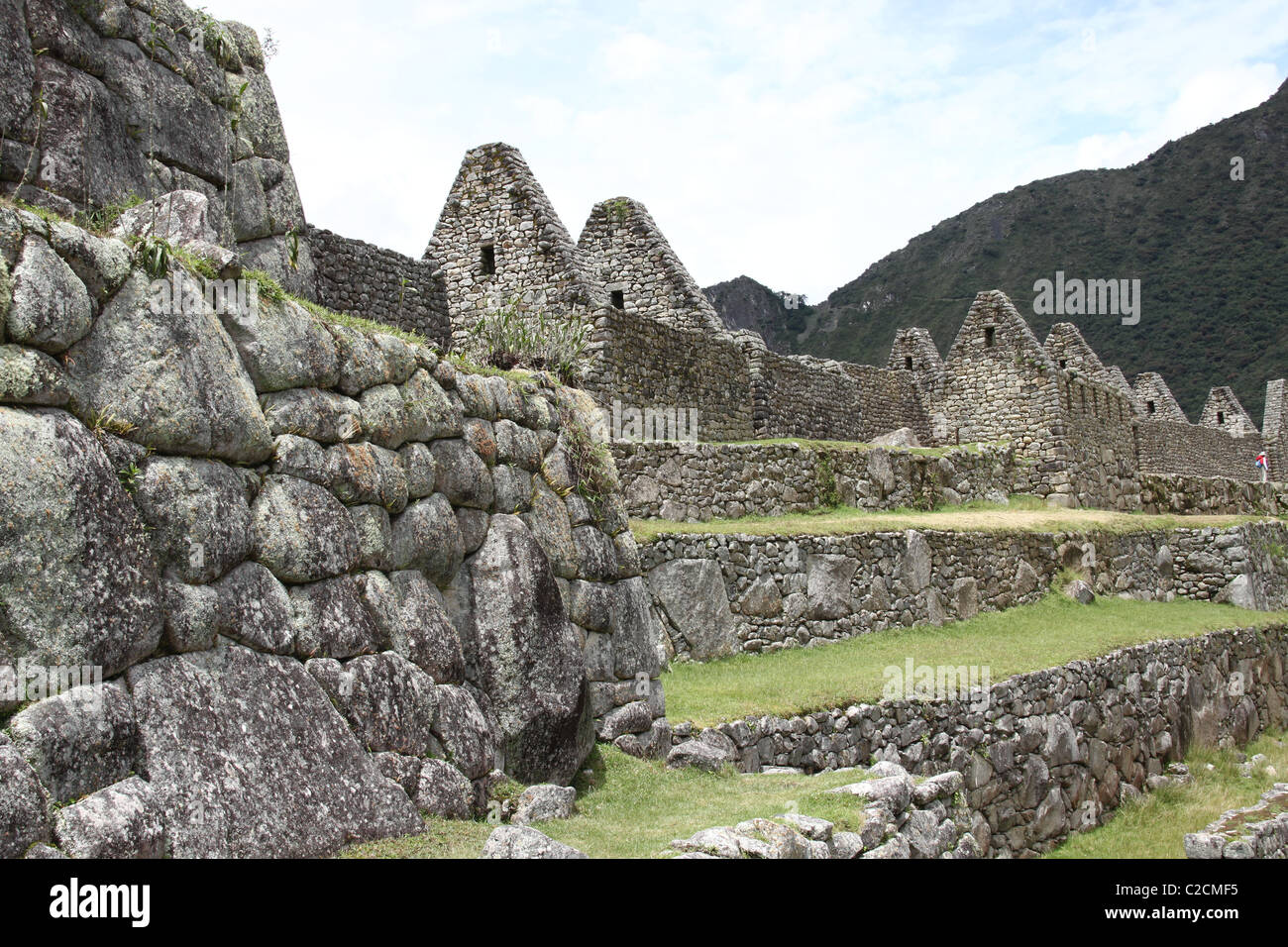 Inca ruins at Machu Picchu, Peru Stock Photo