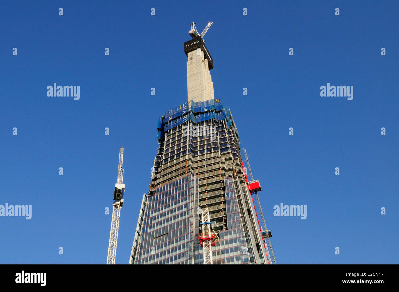 The Shard London Bridge Skyscraper Construction Site, Southwark, London, Englland, UK Stock Photo