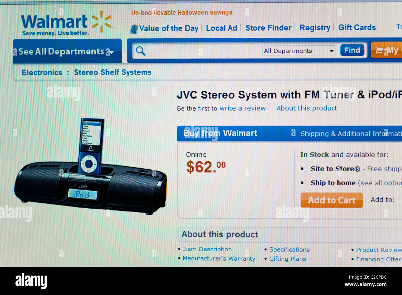 Walmart website screenshot Stock Photo Alamy