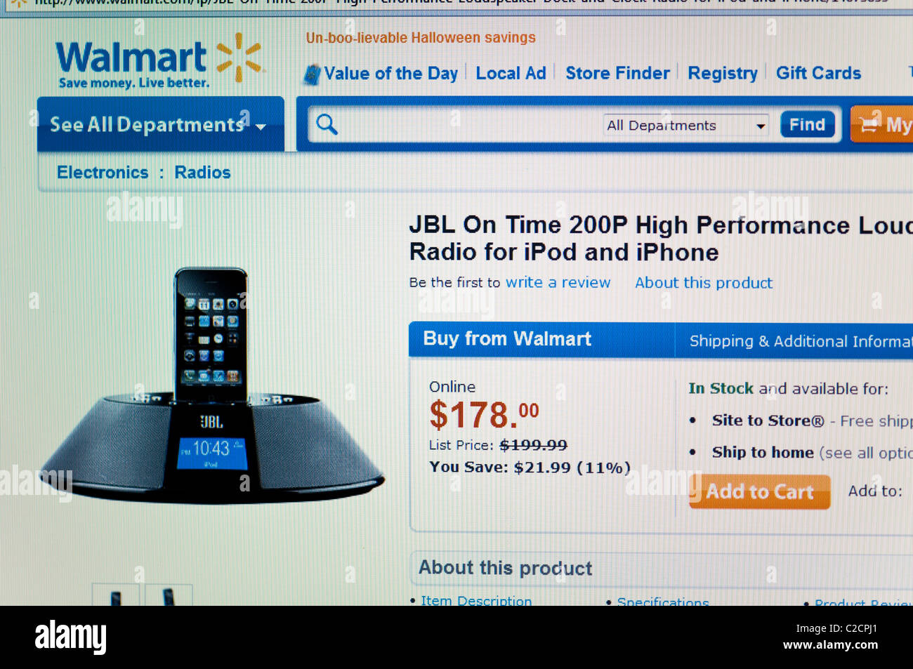 Walmart website screenshot Stock Photo Alamy