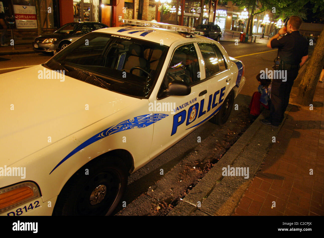 Vancouver police in Gastown, Downtown Vancouver, British Columbia, Canada Stock Photo