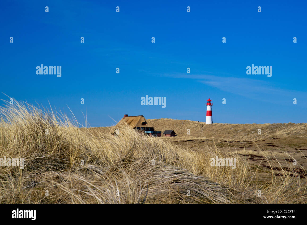 Lighthouse on Sylt, Germany ; Leuchtturm auf Sylt, Norddeutschland Stock Photo