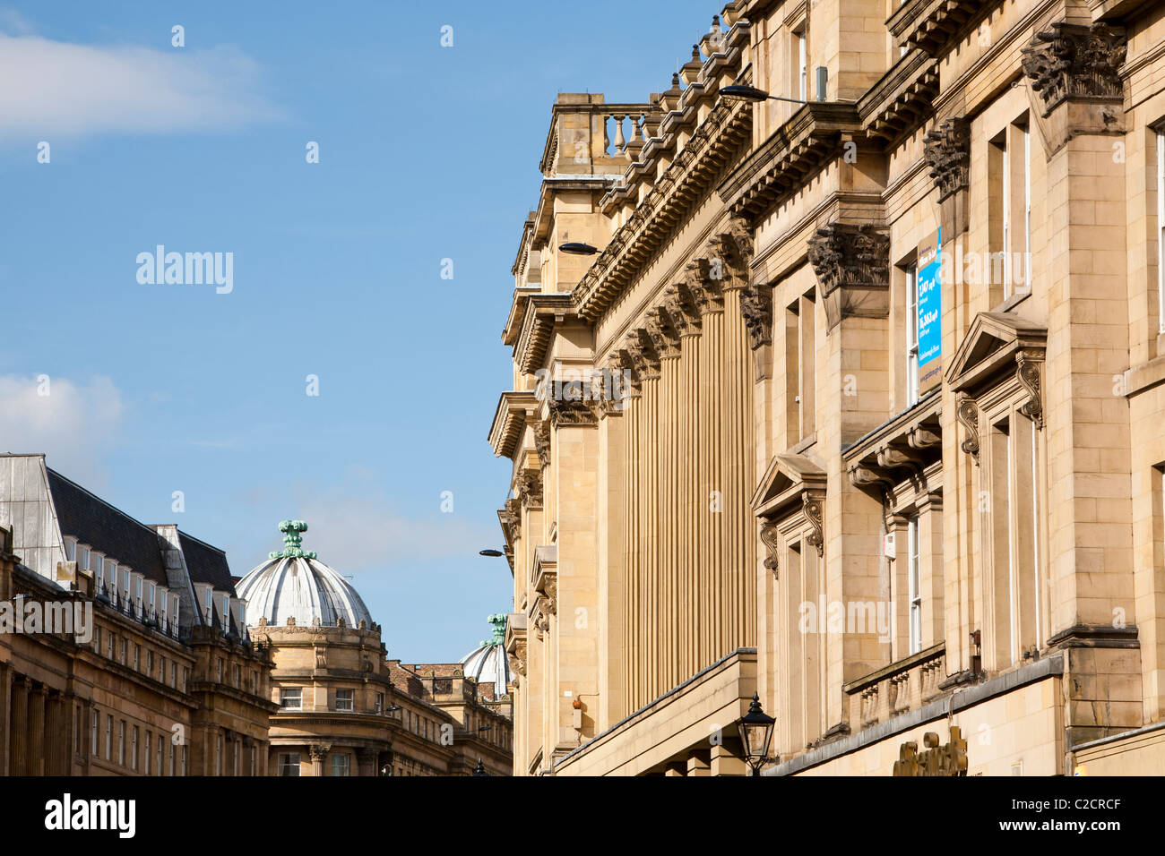 Victorian stone built buildings on Grey Street in Newcastle, UK Stock