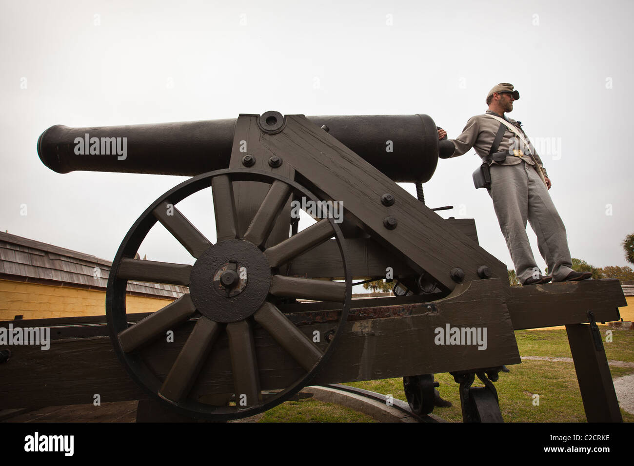 Confederate re-enactors at Fort Moultrie Charleston, SC marking the 150th anniversary of the US Civil War Stock Photo