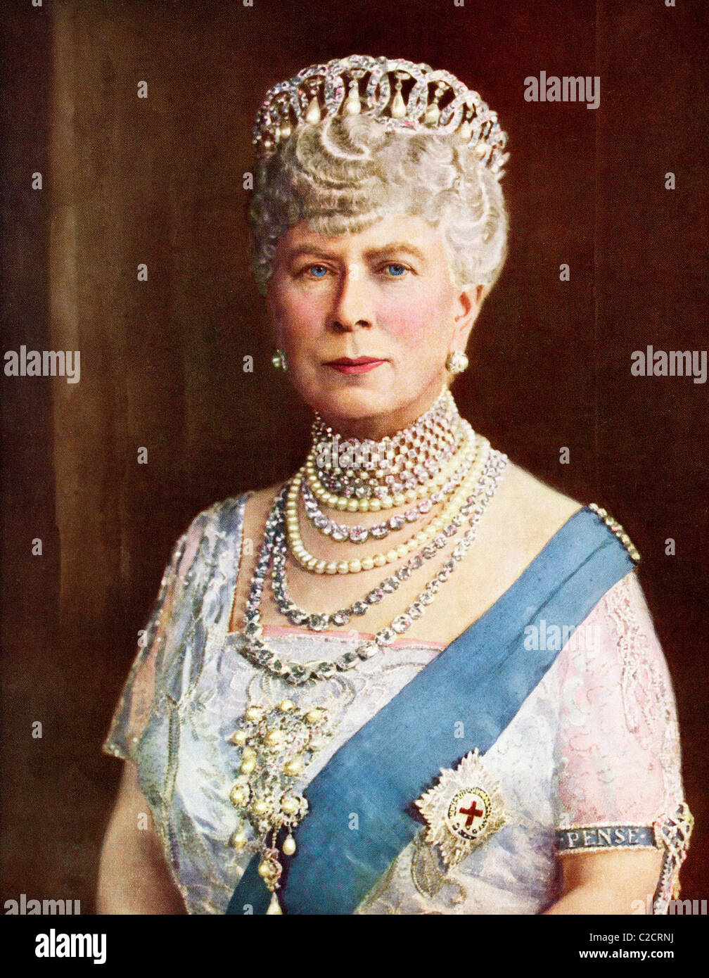 Queen Mary, consort of King George V, Mary of Teck, Victoria Mary Augusta Louise Olga Pauline Claudine Agnes, 1867 to 1953. Stock Photo