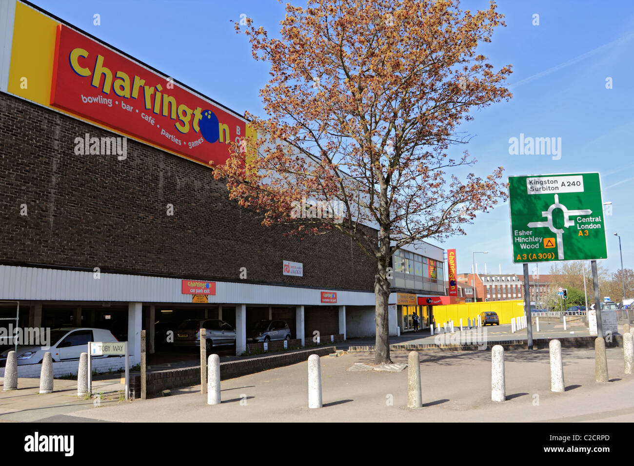 Charrington Bowl 32 lane, 10 pin bowling alley Tolworth, Surbiton, England, UK Stock Photo