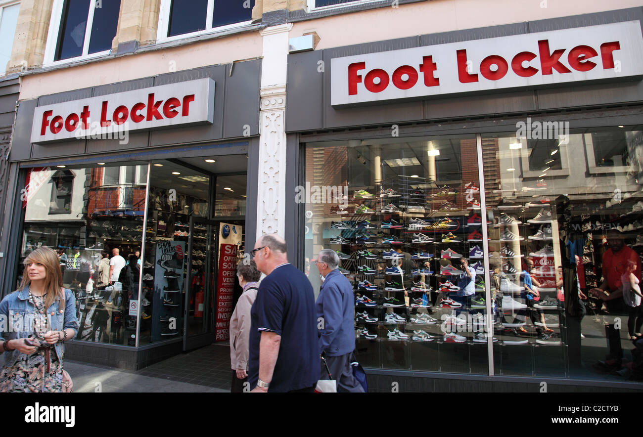 A Foot Locker store in a U.K. city. Stock Photo