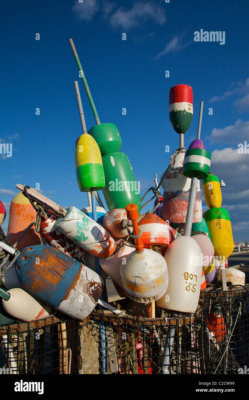 Decorative buoys in Provincetown, Cape Cod, Massachusetts Stock Photo