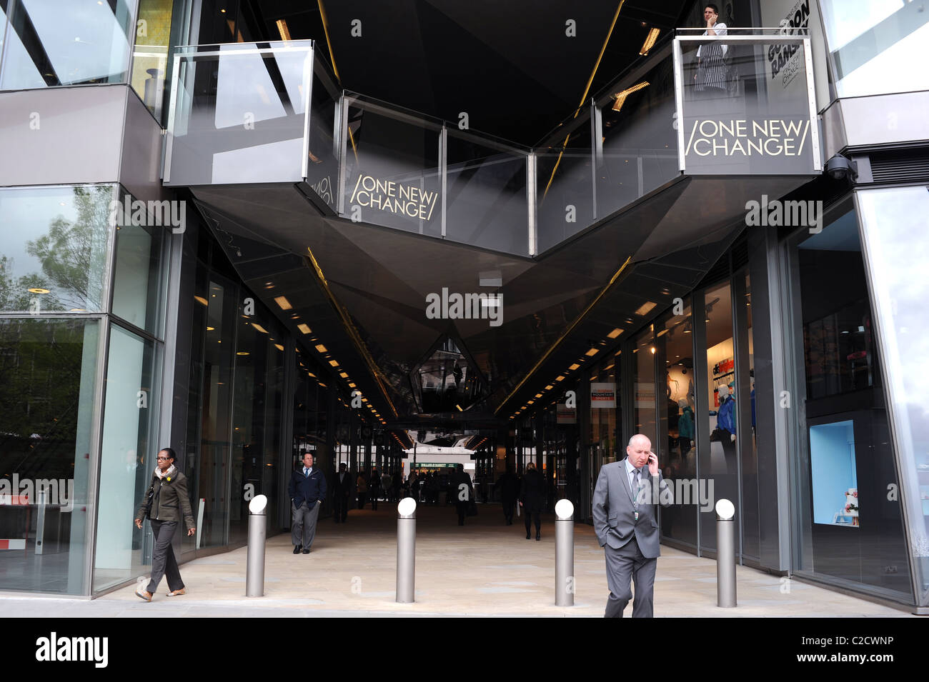 The entrance to One New Change shopping centre London Stock Photo