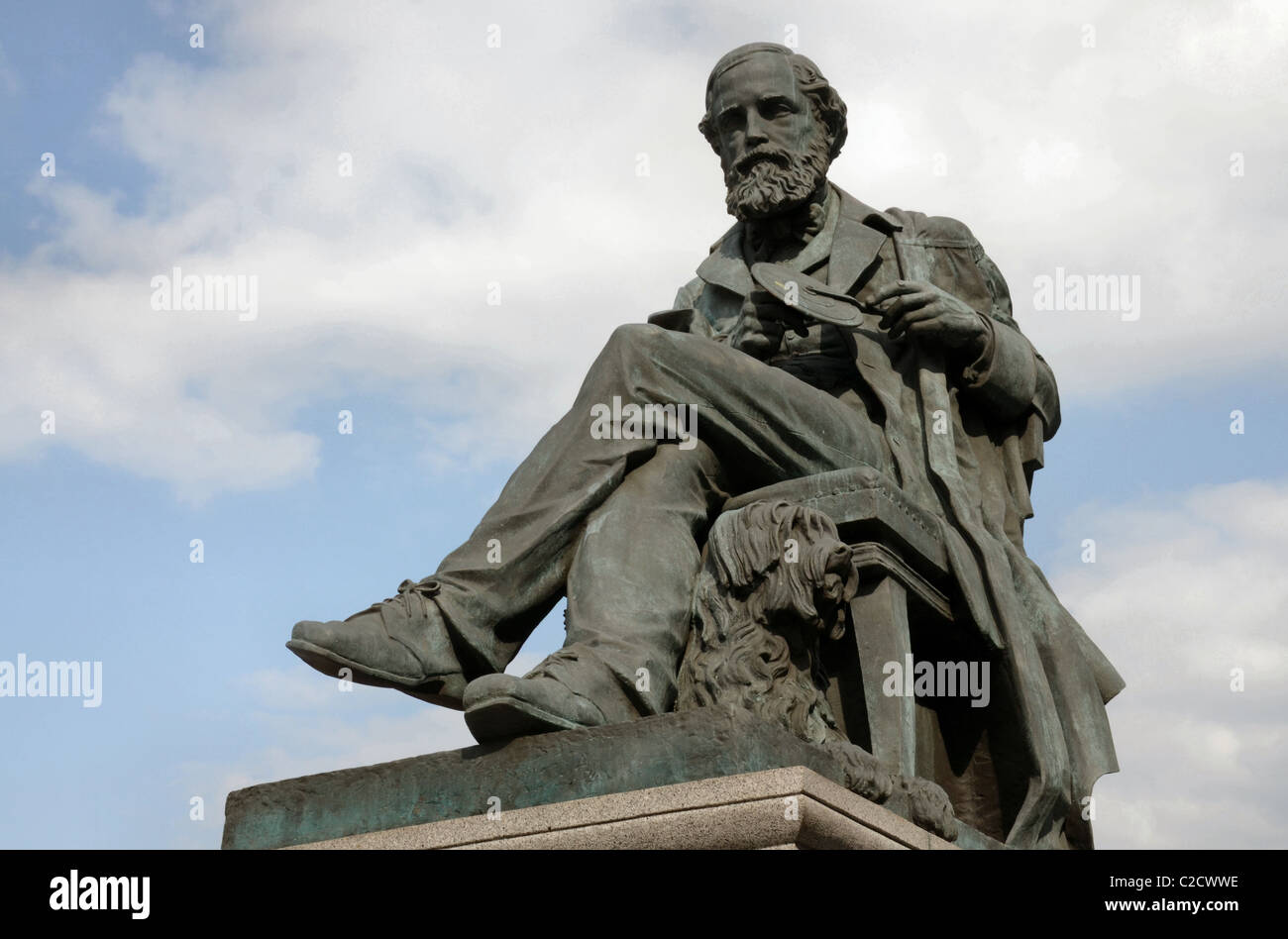 Statue of James Clerk Maxwell (1831-78) by sculptor Alexander Stoddart in George Street, Edinburgh. Stock Photo