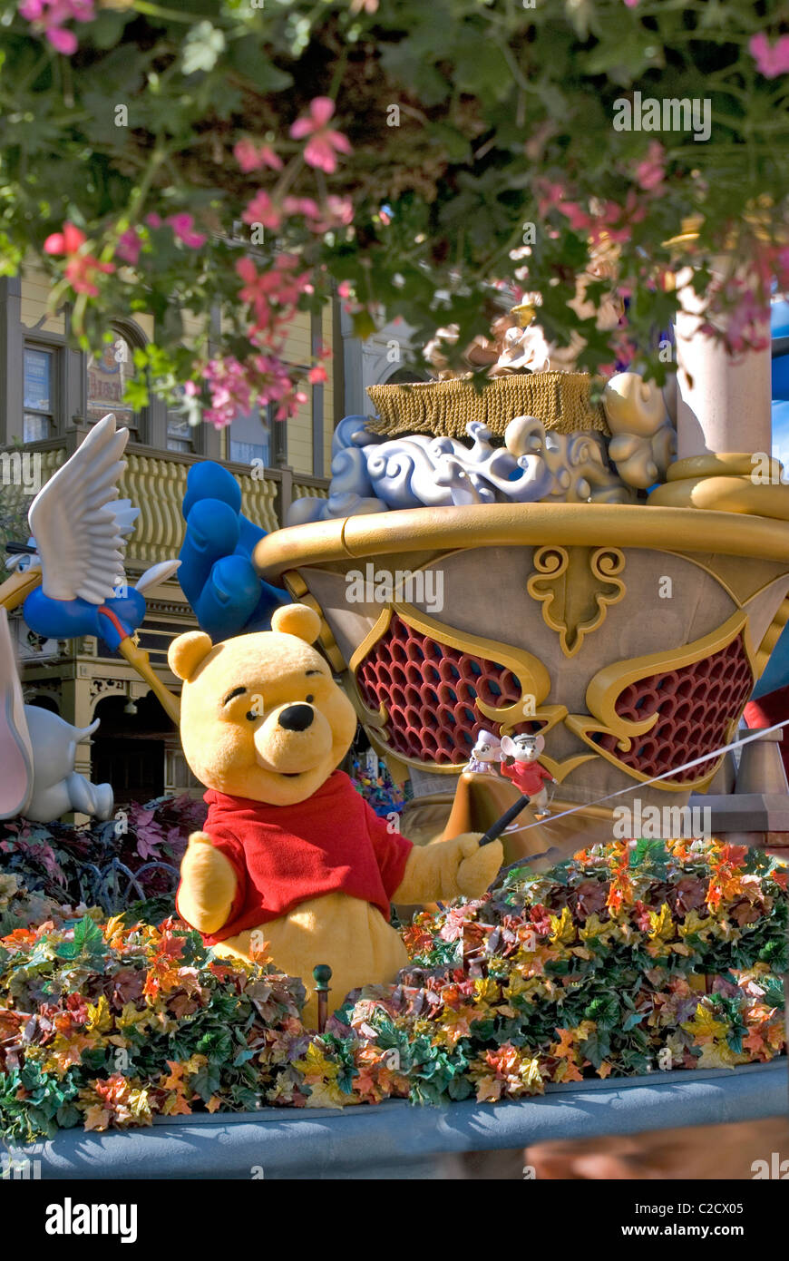 Winnie the Pooh on parade float, Walt Disney World resort, Orlando, Florida Stock Photo
