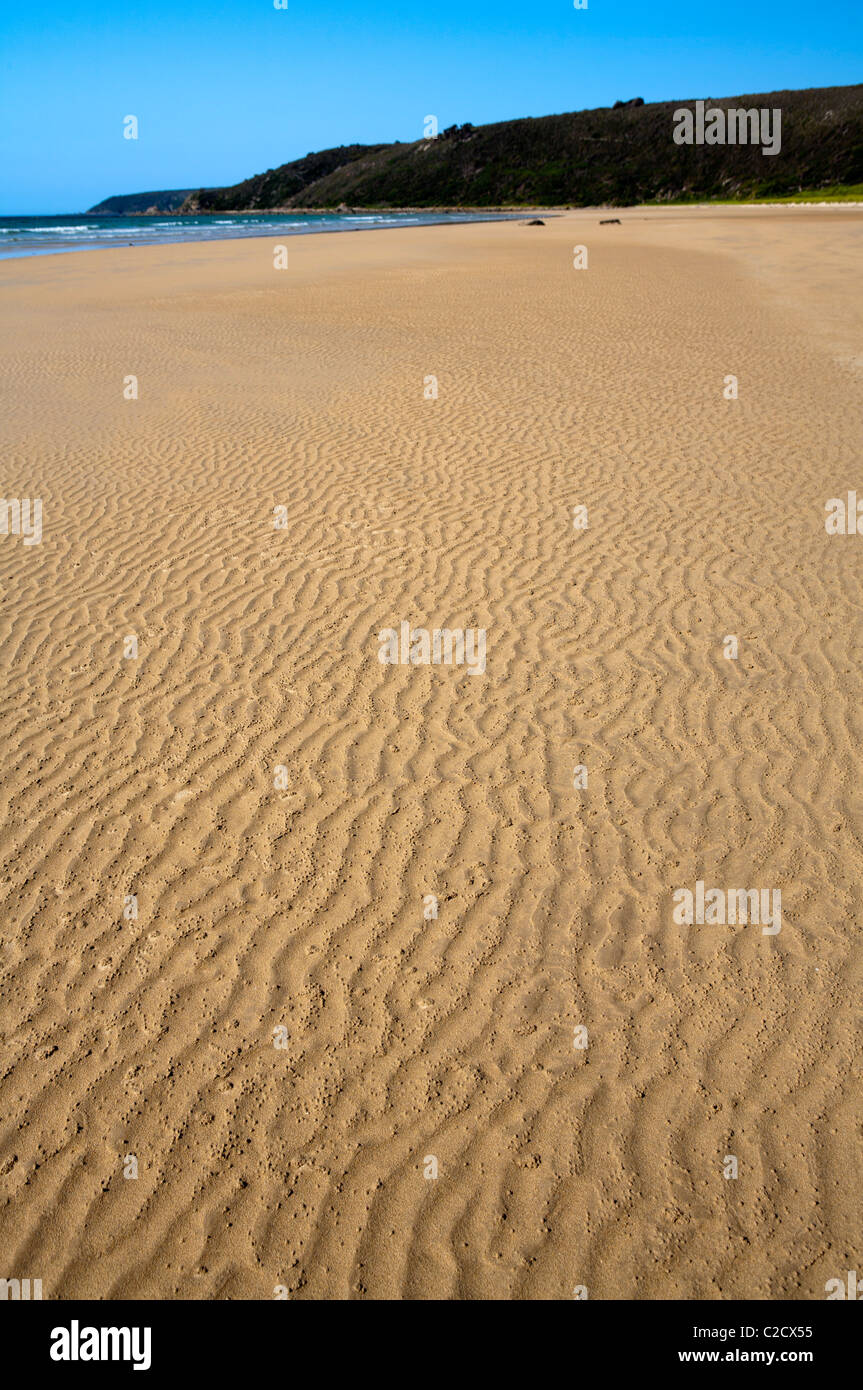 Sand ripples on Bakers Beach Stock Photo